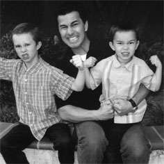 Chris with kids 2005