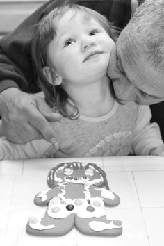 Austi watering his plant